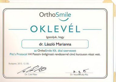 Fogszabályozás -oklevél - ortosmile